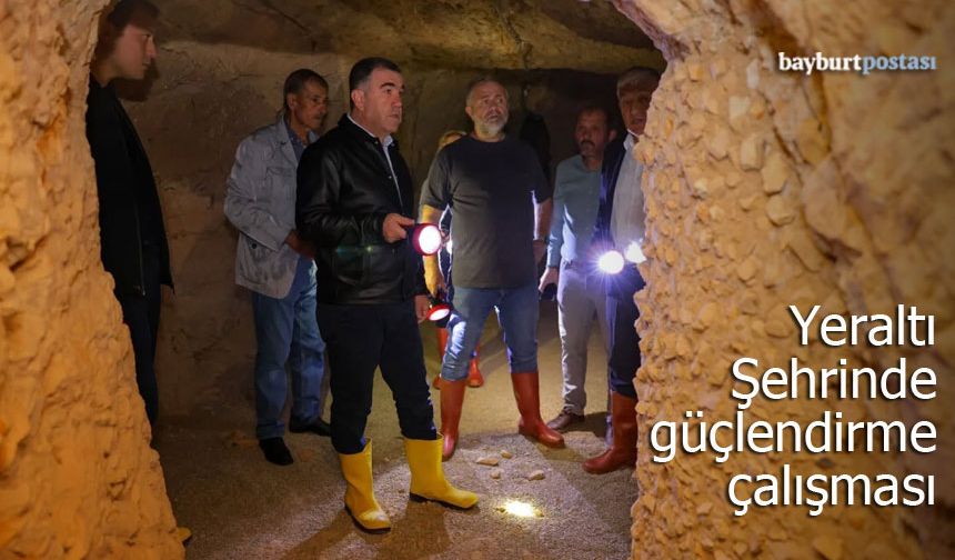 Aydıntepe Yeraltı Şehri'nde güçlendirme çalışması