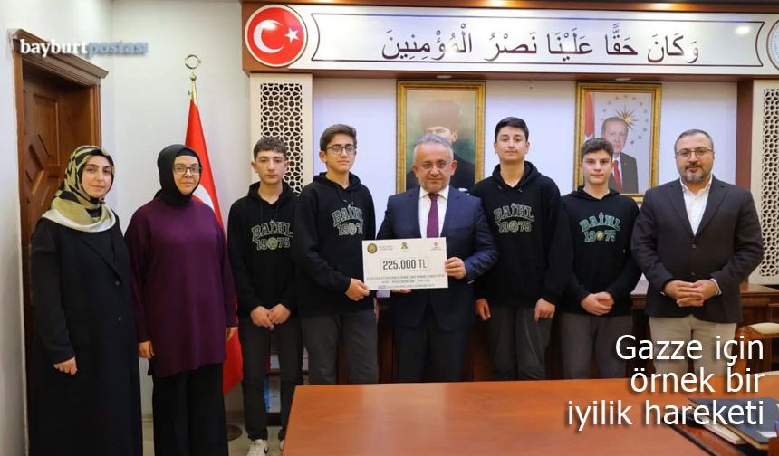 Bayburt Anadolu İmam Hatip Lisesi'nden Gazze'ye 225 Bin TL