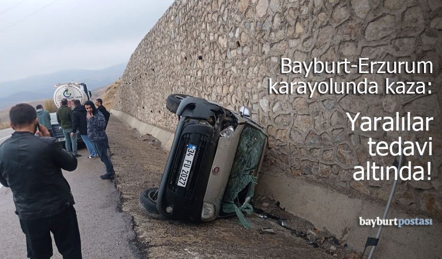 Bayburt-Erzurum Karayolunda Trafik Kazası: 3 Yaralı Hastaneye Kaldırıldı!