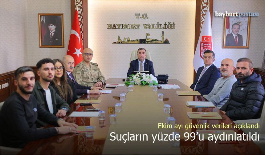 Bayburt'ta Ekim Ayı Güvenlik Verileri Açıklandı: Suçların %99'u Aydınlatıldı