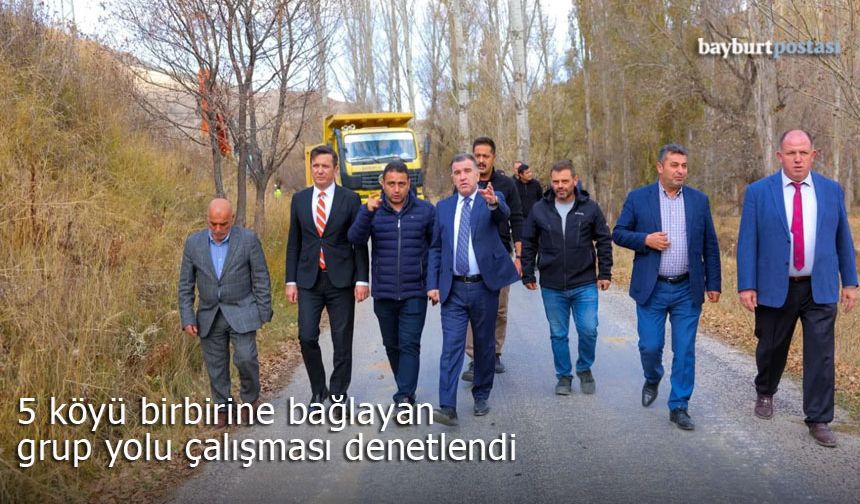 Vali Eldivan, 5 köyü birbirine bağlayan grup yolu çalışmalarını denetledi