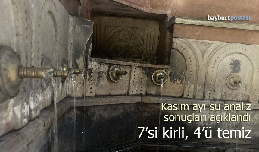 Bayburt’un mahalle çeşmelerinde kasım ayı su analiz sonuçları