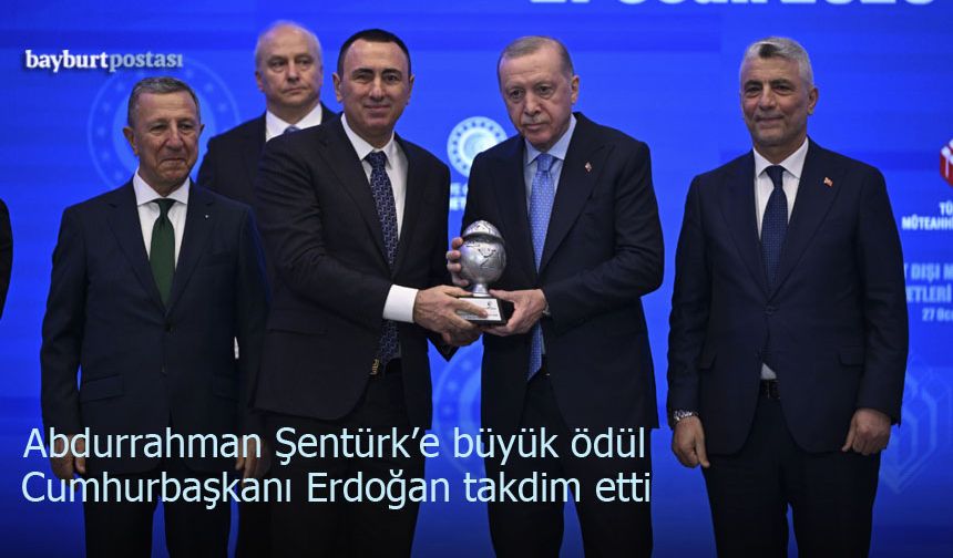 İş İnsanı Abdurrahman Şentürk'e Cumhurbaşkanı Erdoğan'dan ödül