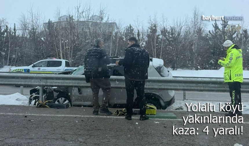 Yolaltı köyü yakınlarında kaza: 4 yaralı!