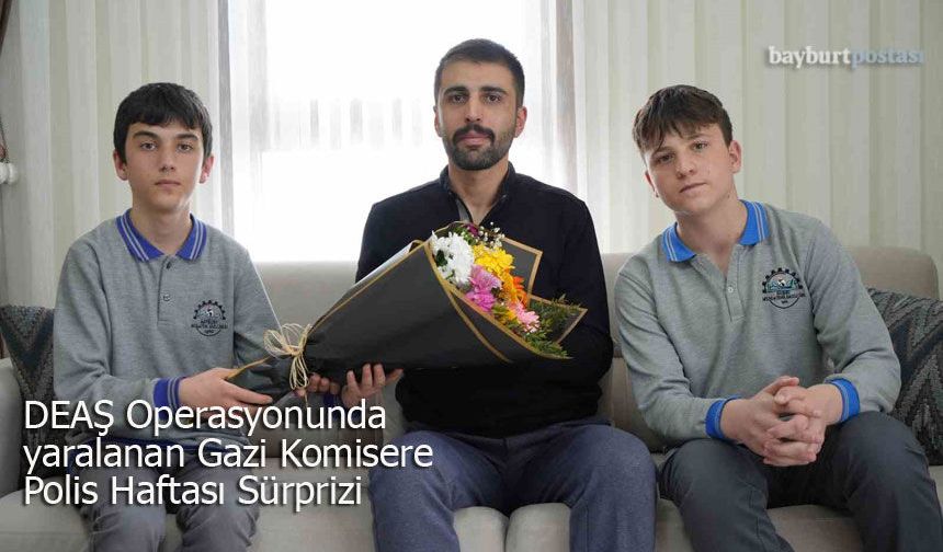 Bayburtlu Kahraman Komisere Öğrencilerden Polis Haftası Sürprizi