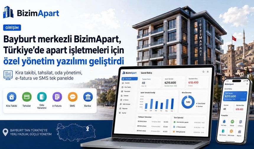 Bayburt Merkezli BizimApart, Türkiye’de Apart İşletmeleri İçin Özel Yönetim Yazılımı Geliştirdi
