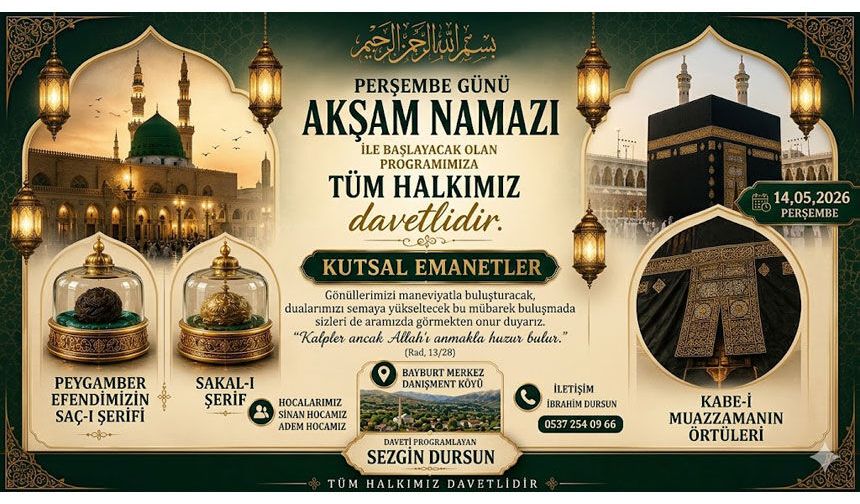 Kutsal Emanetler Danişment Köyü’nde Sergilenecek