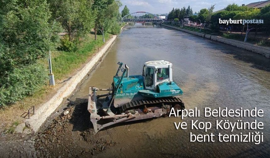 Arpalı Beldesi ve Kop Köyünde dere yatağı tanzim ve bent temizliği sürüyor