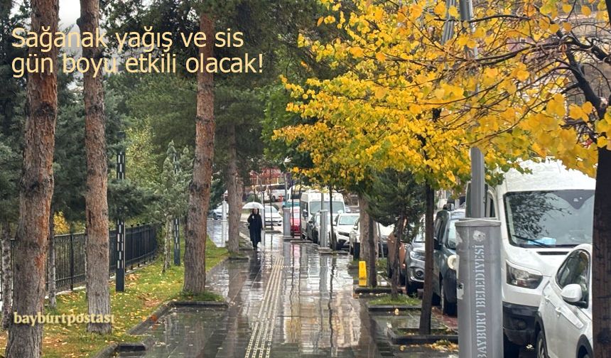 Bayburt'ta sağanak yağış ve sis gün boyu etkili olacak!
