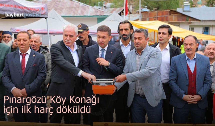 Pınargözü Köy Konağı için ilk harç döküldü